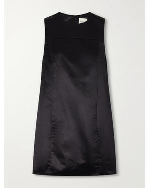 Posse Chester Paneled Cotton And Silk-Blend Satin Mini Dress - Black
