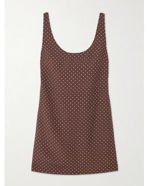 Posse Evie Polka-Dot Tencel Lyocell Mini Dress - Brown