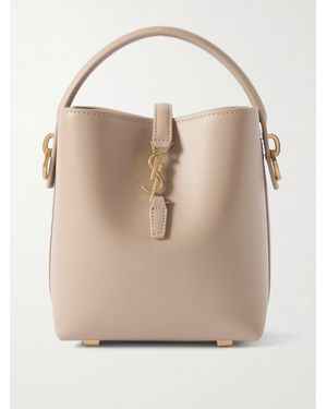 Saint Laurent Le 37 Mini Beuteltasche Aus Leder - Natur