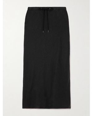James Perse Surfside Asymmetric Linen Skirt - Black