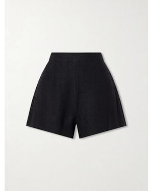 Posse Perri Pleated Linen Shorts - Blue