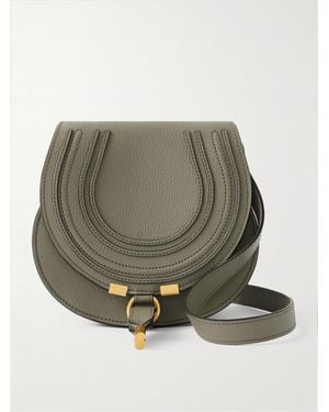 Chloé Marcie Mini Textured-Leather Shoulder Bag - Grey
