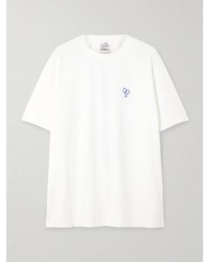 Donde Esteban Baila La Vida Printed Cotton-Jersey T-Shirt - White