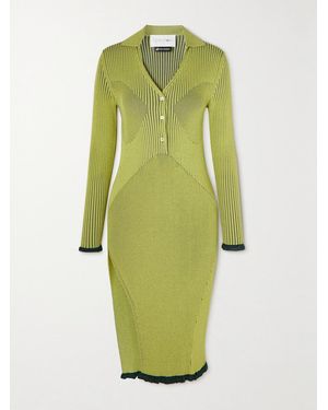 AZ FACTORY Ester Manas Ribbed-Knit Dress - Green