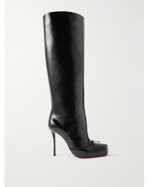 Christian Louboutin Cassia Nodo 100 Kniehohe Lederstiefel - Schwarz