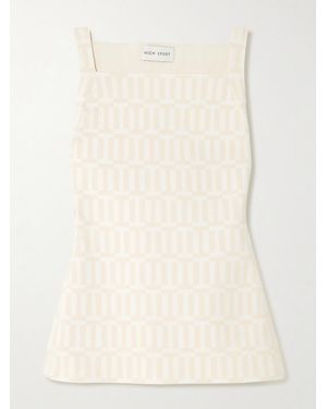 High Sport Asher Cotton-Blend Jacquard Tank - Natural