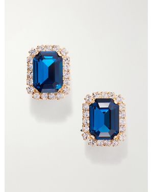 Jennifer Behr Diana-Plated Crystal Earrings - Blue