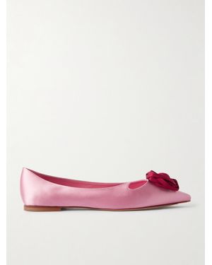 Roger Vivier Rose Vivier Ballerinas Aus Satin Mit Cut-Out Und Verzierung - Pink
