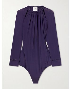 Courreges Cut-Out Jersey Bodysuit - Purple