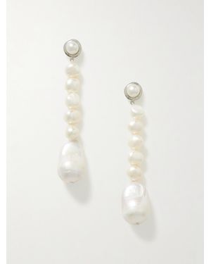 AGMES Emmanuel Recycled Pearl Earrings - Blanc