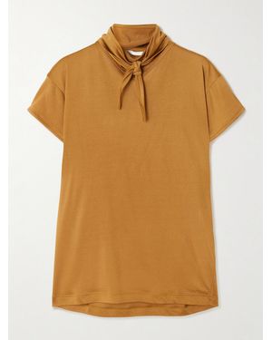 Lemaire Tie-Neck Jersey T-Shirt - Braun
