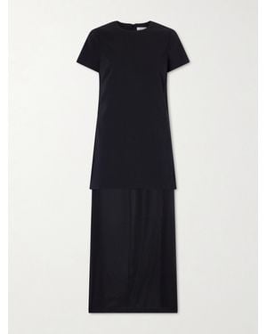 La Ligne Crepe And Chiffon Maxi Dress - Blue