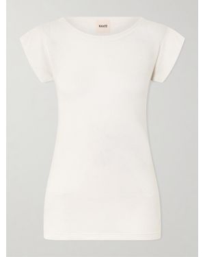 KHAITE Angel Cotton And Cashmere-Blend T-Shirt - Natural