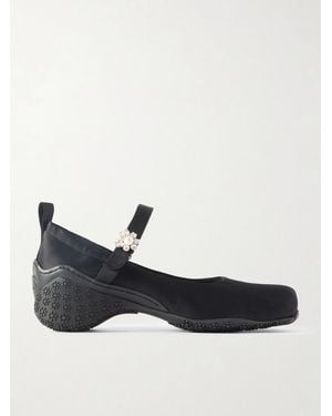 Simone Rocha Embellished Satin Mary Jane Pumps - White