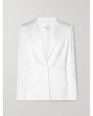 Galvan London Sculpted Satin Blazer - White
