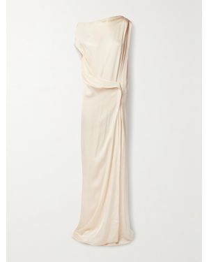 Bondi Born Net Sustain Ardea Draped Seersucker Maxi Dress - Natural