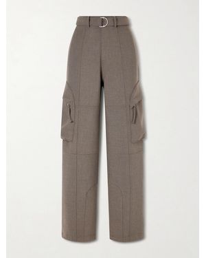 Frankie Shop Kelly Cargohose Mit Weitem Bein Aus Webstoff Mit Gürtel - Grau