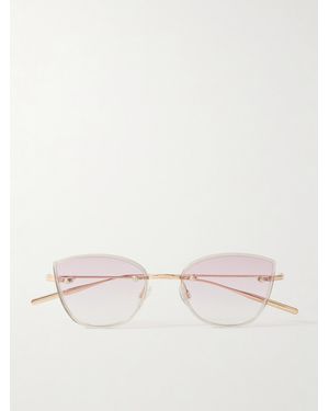 Barton Perreira Brandy Cat-Eye Rose-Tone And Acetate Sunglasses - Natural