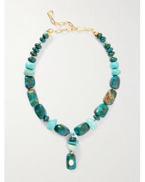 Lizzie Fortunato Collier En Plaqué Or Et Pierres Multiples Andamento - Bleu