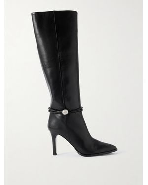 Isabel Marant Ieva Kniehohe Stiefel Aus Leder Mit Verzierung - Schwarz