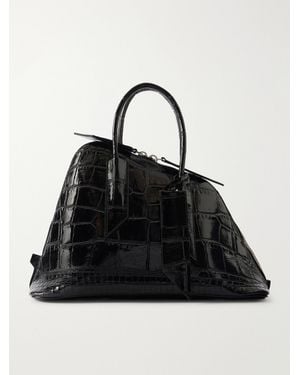 The Attico Sant Ambroeus Croc-Effect Leather Tote - Black