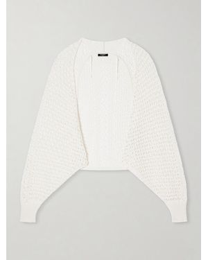 Balmain Batwing Crocheted Cardigan - White