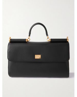 Dolce & Gabbana Sicily Leather Shoulder Bag - Black
