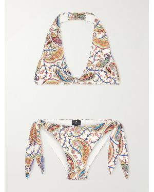 Etro Paisley-Print Halterneck Bikini - Natural