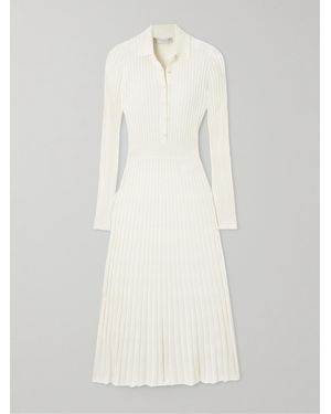 Gabriela Hearst Ardor Ribbed Cashmere And Silk-Blend Midi Dress - Natural