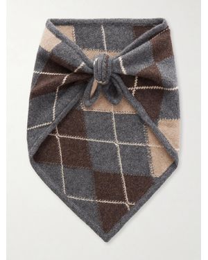 &Daughter Ava Argyle Cashmere Scarf - Grey