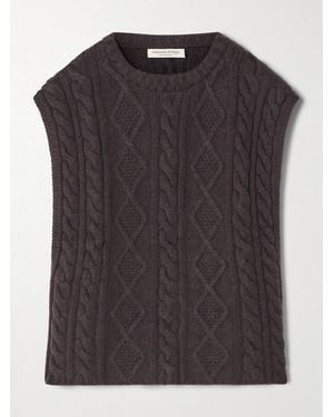 Johnstons of Elgin Cable-Knit Cashmere Tank - Noir