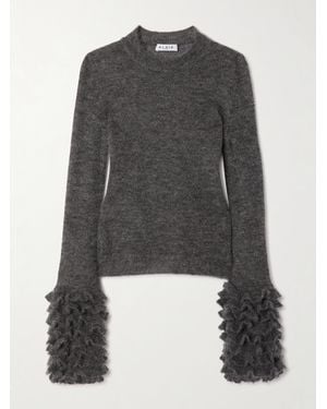 Alaïa Ruched Mohair-Blend Jumper - Black
