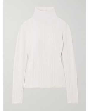 CORDOVA Sol Ribbed Stretch-Jersey Turtleneck Top - White
