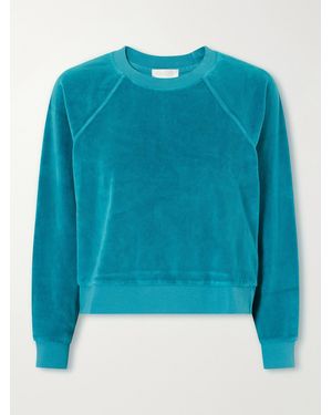 Suzie Kondi Tilos Cotton-Blend Velour Sweatshirt - Blue