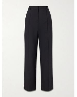 St. Agni Pleated Pinstriped Woven Wide-Leg Pants - Blue