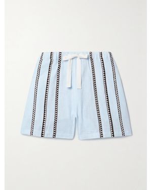 lemlem Net Sustain Safia Shorts Aus Einer Baumwollmischung Mit Streifen - Blau