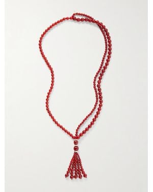 Le Sundial Venice Opera Tasselled Carnelian And Necklace - Red