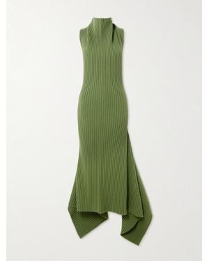 Victoria Beckham Midikleid Aus Einer Wollmischung - Grün