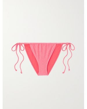 GOOD AMERICAN Sparkle Tiny Ties Metallic Bikini Briefs - Pink
