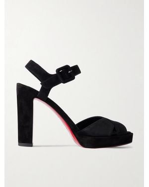 Christian Louboutin Sandales Plates-Formes En Daim Cora 100 - Noir