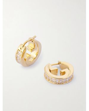 Gucci Blondie Goldfarbene Creolen Mit Kristallen - Mettallic