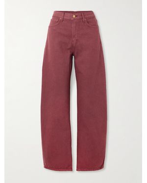 B Sides Leroy Mid-Rise Barrel-Leg Jeans - Red