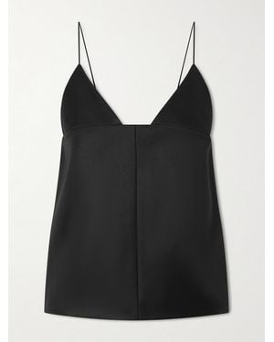 Brandon Maxwell The Bridges Panelled Wool And Silk-Blend Top - Black