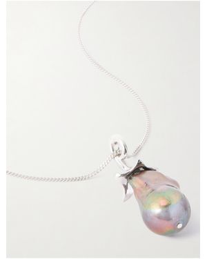 Loewe Aubergine And Pearl Necklace - Natural