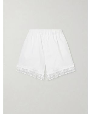 STAUD Da Adolfo Brezza Cotton-Blend Shorts - White