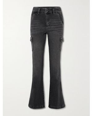PAIGE Dion High-Rise Flared Cargo Jeans - Grey