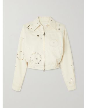 Chloé Net Sustain Embellished Recycled Cotton And Hemp-Blend Denim Jacket - Natural