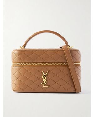 Saint Laurent Gaby Vanity Mini Quilted Leather Shoulder Bag - Brown