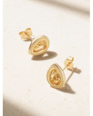 Alison Lou Madison 14-Karat, Citrine And Enamel Earrings - Metallic