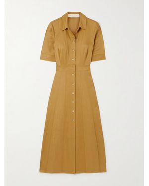 Ulla Johnson Vallis Lyocell-Blend Twill Midi Shirt Dress - Natural